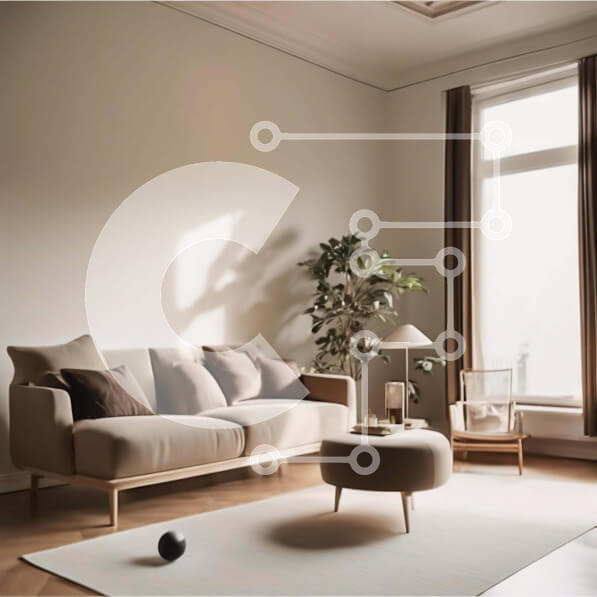 Intra Συλλεκτικό Ξύλινο Παζλ Plywood  4mm - Μπεζ σαλόνι με φυσικό φως και λευκό καναπέ Σε Ξύλινο Κουτί - Διαστάσεις Puzzle: 10x10 cm – 25 κομμάτια