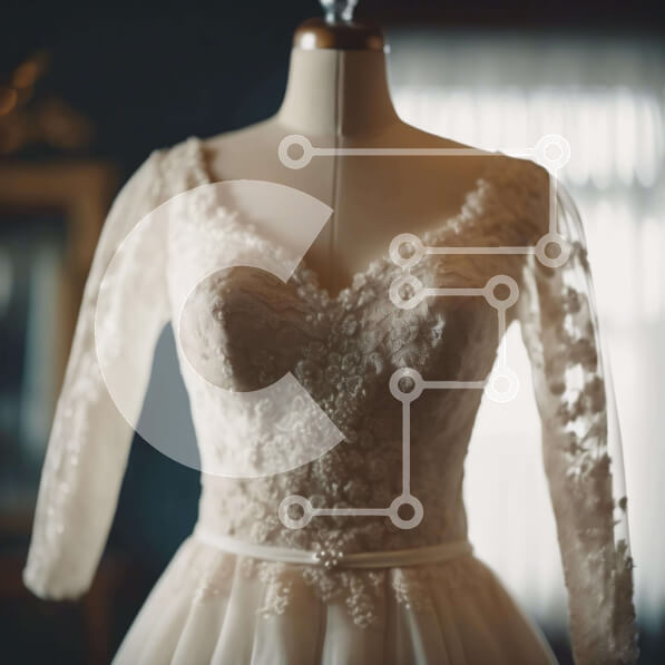 Σετ των 2 Intra Συλλεκτικό Ξύλινο Παζλ Plywood  4mm - Λευκό Νυφικό με λεπτομέρειες από δαντέλα Σε Ξύλινο Κουτί - Διαστάσεις: 10x10 cm – 25 κομμάτια