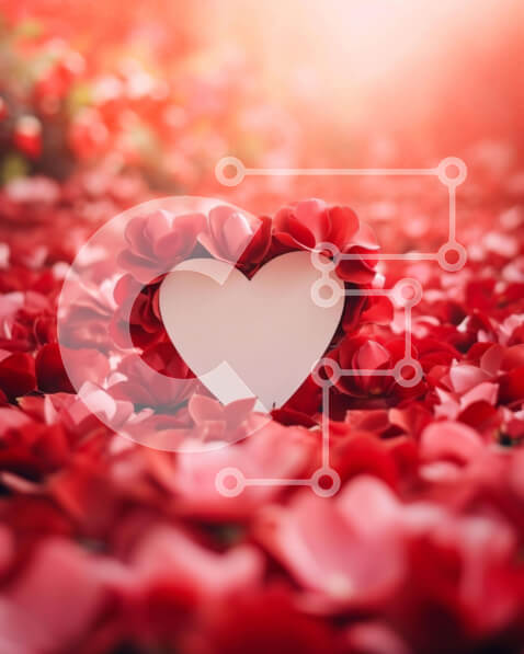 Intra Συλλεκτικό Ξύλινο Παζλ Plywood  4mm - Ρομαντικό προσκλητήριο του Αγίου Βαλεντίνου με καρδιά και ροδοπέταλα Σε Ξύλινο Κουτί - Διαστάσεις: 10x10 cm – 25 κομμάτια