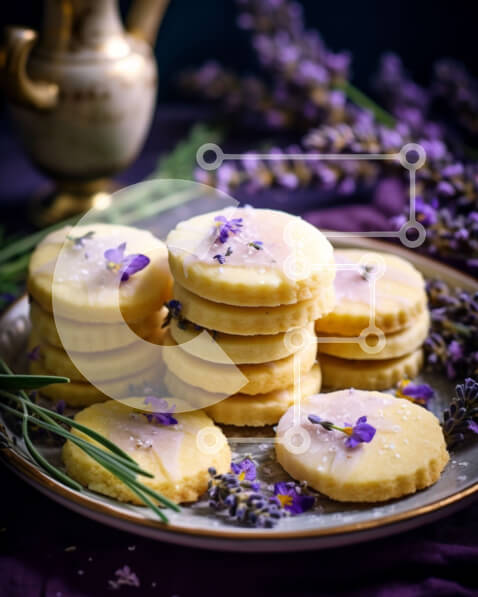 Σετ των 2 Intra Συλλεκτικό Ξύλινο Παζλ Plywood  4mm - Μπισκότα λεβάντας και τσαγιέρα Σε Ξύλινο Κουτί - Διαστάσεις: 10x10 cm – 25 κομμάτια