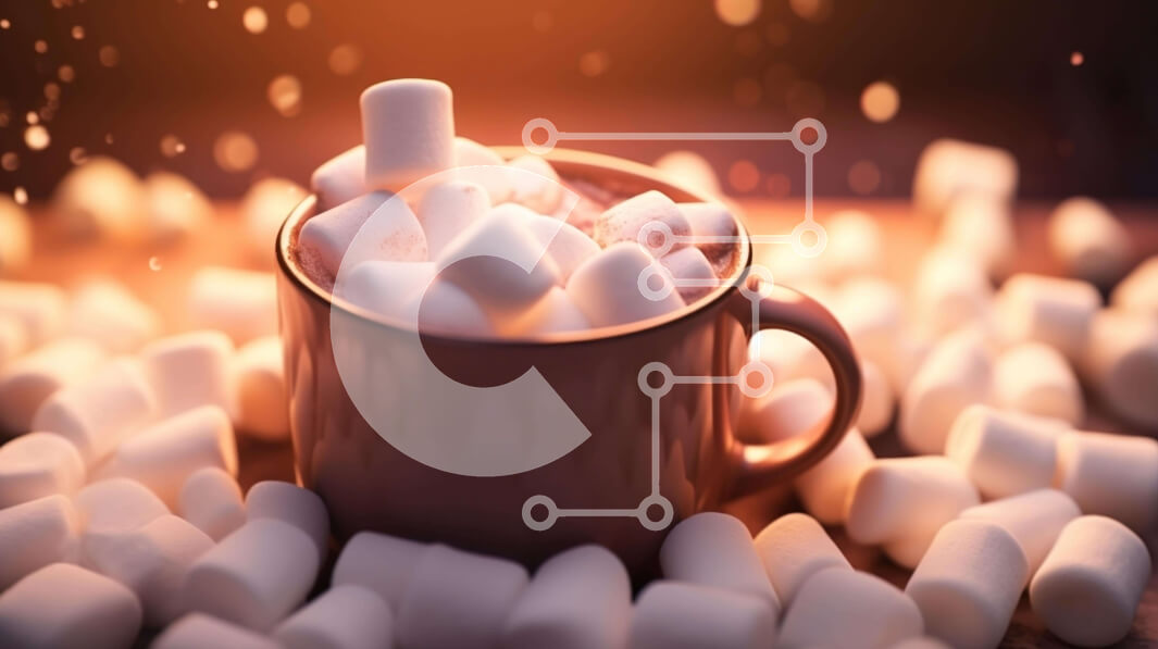 Σετ των 2 Intra Συλλεκτικό Ξύλινο Παζλ Plywood  4mm - Ζεστή σοκολάτα με Marshmallows και λευκούς κύβους Σε Ξύλινο Κουτί - Διαστάσεις: 10x10 cm – 25 κομμάτια