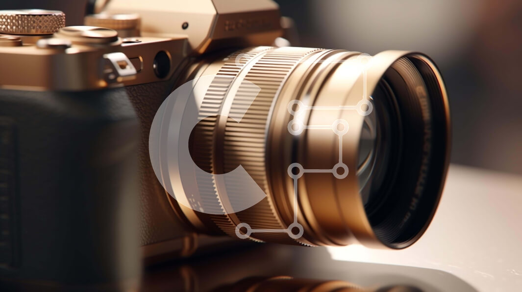 Intra Συλλεκτικό Ξύλινο Παζλ Plywood  4mm - Vintage χρυσή κάμερα στο τραπέζι Σε Ξύλινο Κουτί - Διαστάσεις: 10x10 cm – 25 κομμάτια