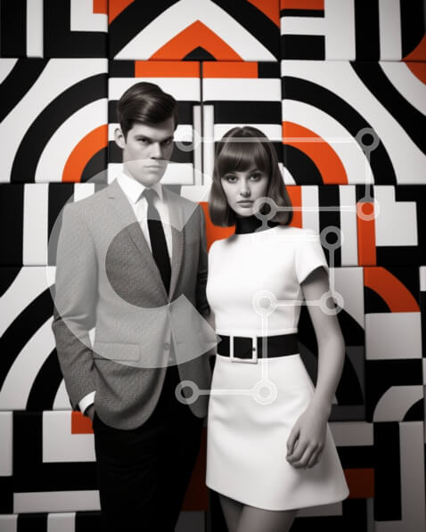 Intra Συλλεκτικό Ξύλινο Παζλ Plywood  4mm - Μοντέρνο ζευγάρι με ασπρόμαυρα ρούχα Σε Ξύλινο Κουτί - Διαστάσεις Puzzle: 10x10 cm – 25 κομμάτια