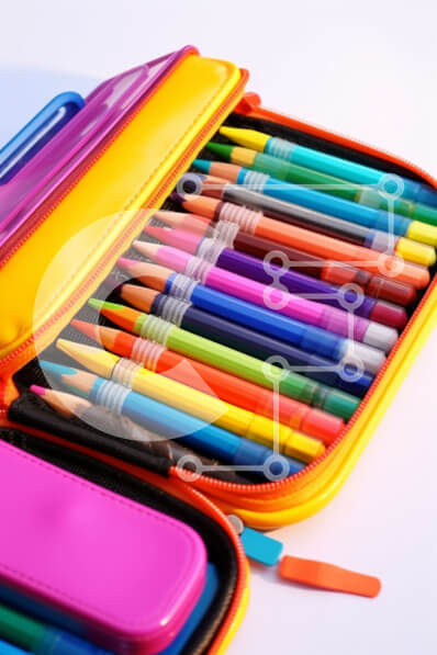 Intra Συλλεκτικό Ξύλινο Παζλ Plywood  4mm - Πολύχρωμη μολυβοθήκη με διάφορα χρωματιστά μολύβια Σε Ξύλινο Κουτί - Διαστάσεις: 10x10 cm – 25 κομμάτια