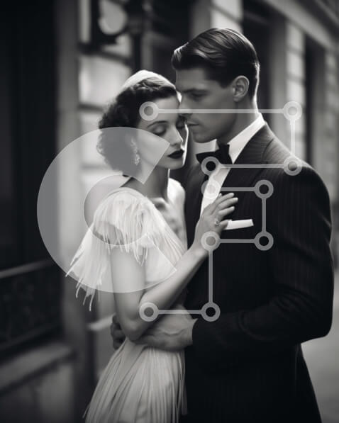 Intra Συλλεκτικό Ξύλινο Παζλ Plywood  4mm - Κομψό ρομαντικό ζευγάρι που κρατά τα χέρια Σε Ξύλινο Κουτί - Διαστάσεις Puzzle: 10x10 cm – 25 κομμάτια