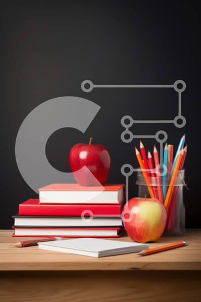 Intra Συλλεκτικό Ξύλινο Παζλ Plywood  4mm - Εκπαιδευτική νεκρή φύση με βιβλία και Apple Σε Ξύλινο Κουτί - Διαστάσεις Puzzle: 10x10 cm – 25 κομμάτια