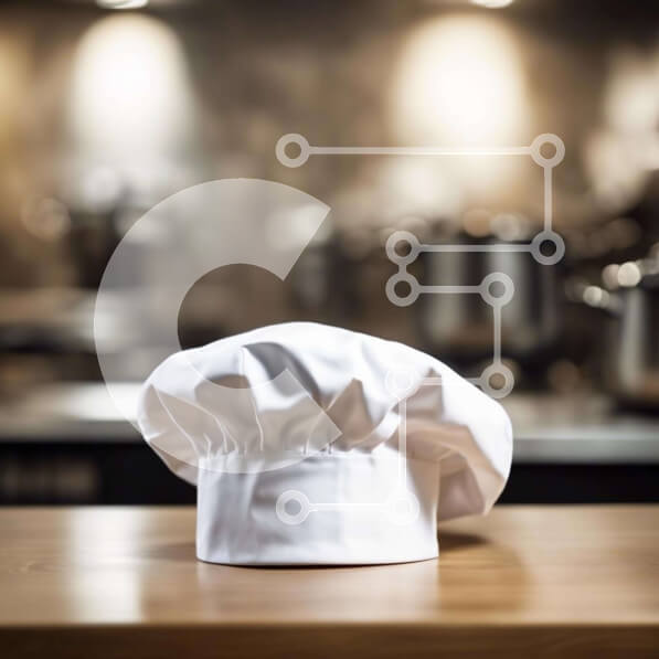 Intra Συλλεκτικό Ξύλινο Παζλ Plywood  4mm - Λευκό καπέλο σεφ σε ξύλινο τραπέζι Σε Ξύλινο Κουτί - Διαστάσεις Puzzle: 10x10 cm – 25 κομμάτια