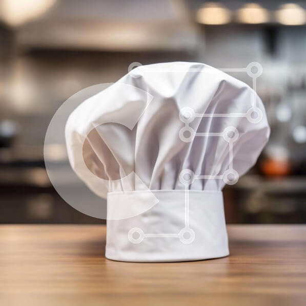 Intra Συλλεκτικό Ξύλινο Παζλ Plywood  4mm - Λευκό καπέλο σεφ σε ξύλινο τραπέζι Σε Ξύλινο Κουτί - Διαστάσεις Puzzle: 10x10 cm – 25 κομμάτια