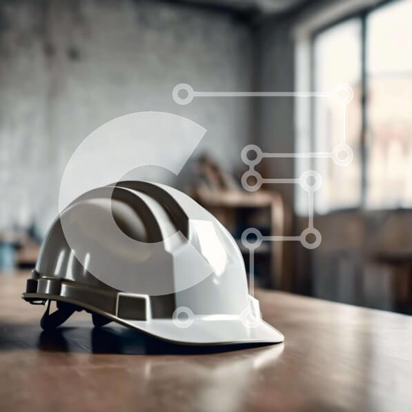 Intra Συλλεκτικό Ξύλινο Παζλ Plywood  4mm - Λευκό σκληρό καπέλο σε ξύλινο τραπέζι Σε Ξύλινο Κουτί - Διαστάσεις Puzzle: 10x10 cm – 25 κομμάτια