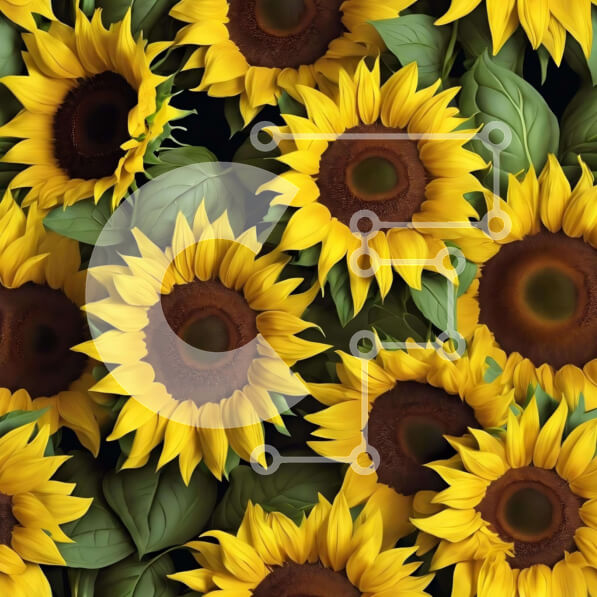 Intra Συλλεκτικό Ξύλινο Παζλ Plywood  4mm - Άνευ ραφής κίτρινοι ηλίανθοι με πράσινα φύλλα Σε Ξύλινο Κουτί - Διαστάσεις: 10x10 cm – 25 κομμάτια