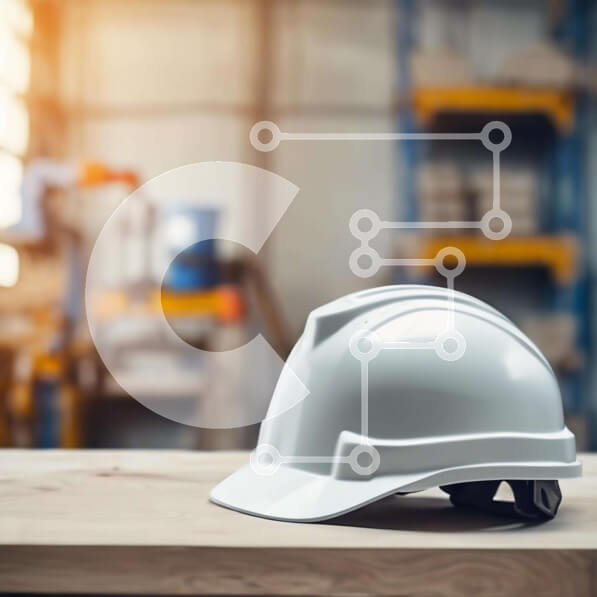 Intra Συλλεκτικό Ξύλινο Παζλ Plywood  4mm - Λευκό σκληρό καπέλο σε βιομηχανικό ξύλινο τραπέζι Σε Ξύλινο Κουτί - Διαστάσεις Puzzle: 10x10 cm – 25 κομμάτια