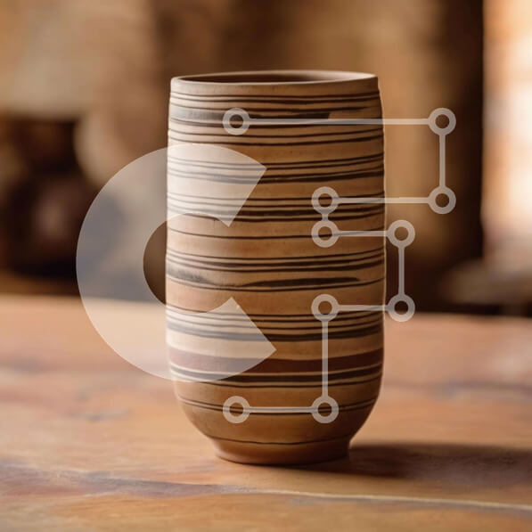 Intra Συλλεκτικό Ξύλινο Παζλ Plywood  4mm - Καφέ κεραμικό κύπελλο σε ξύλινο τραπέζι Σε Ξύλινο Κουτί - Διαστάσεις: 10x10 cm – 25 κομμάτια