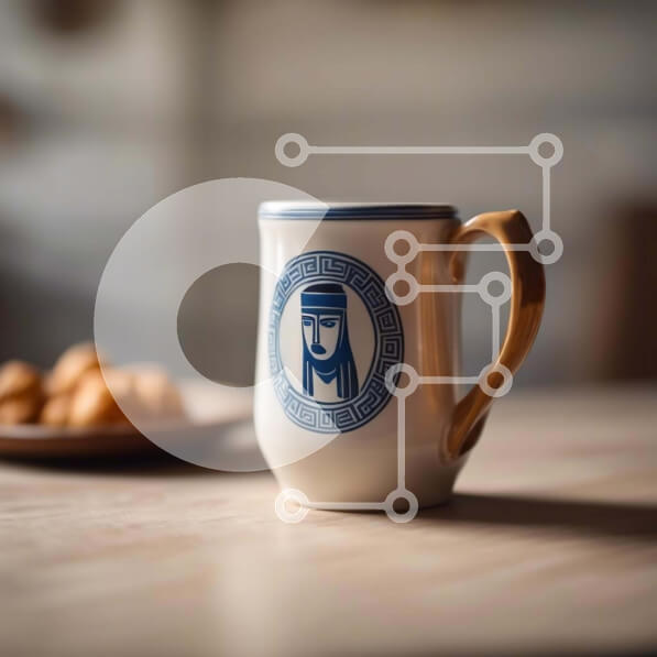 Σετ των 2 Intra Συλλεκτικό Ξύλινο Παζλ Plywood  4mm - Κούπα καφέ και λιχουδιές με αραβικό θέμα Σε Ξύλινο Κουτί - Διαστάσεις: 10x10 cm – 25 κομμάτια