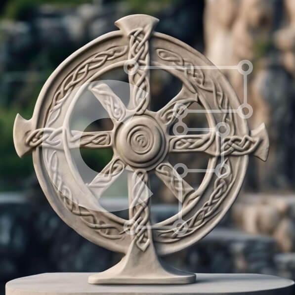 Intra Συλλεκτικό Ξύλινο Παζλ Plywood  4mm - Κυκλικό πέτρινο γλυπτό σε φυσικό τοπίο Σε Ξύλινο Κουτί - Διαστάσεις: 10x10 cm – 25 κομμάτια