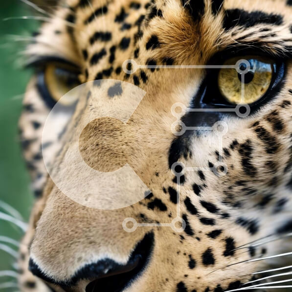 Intra Συλλεκτικό Ξύλινο Παζλ Plywood  4mm - Περίεργη λεοπάρδαλη που κοιτάζει κατευθείαν στην κάμερα Σε Ξύλινο Κουτί - Διαστάσεις: 10x10 cm – 25 κομμάτια