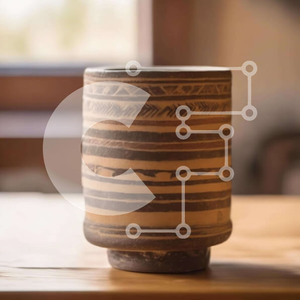 Intra Συλλεκτικό Ξύλινο Παζλ Plywood  4mm - Μαύρο και άσπρο κεραμικό κύπελλο σε ξύλινο τραπέζι Σε Ξύλινο Κουτί - Διαστάσεις: 10x10 cm – 25 κομμάτια