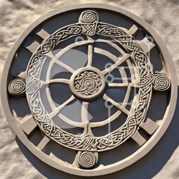 Intra Συλλεκτικό Ξύλινο Παζλ Plywood  4mm - Σχέδιο πέτρας εμπνευσμένο από την κέλτη Σε Ξύλινο Κουτί - Διαστάσεις Puzzle: 10x10 cm – 25 κομμάτια