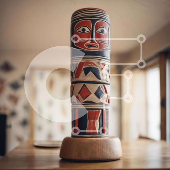 Intra Συλλεκτικό Ξύλινο Παζλ Plywood  4mm - Ξύλινος πόλος τοτέμ στο τραπέζι Σε Ξύλινο Κουτί - Διαστάσεις: 10x10 cm – 25 κομμάτια