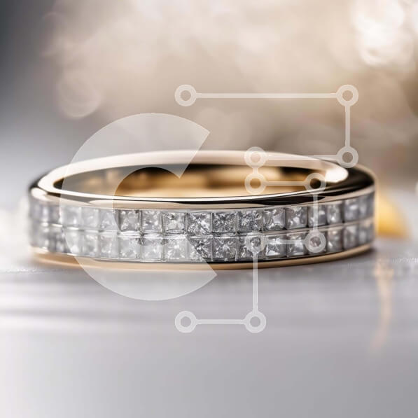 Σετ των 2 Intra Συλλεκτικό Ξύλινο Παζλ Plywood  4mm - Κομψό χρυσό δαχτυλίδι με αστραφτερά διαμάντια Σε Ξύλινο Κουτί - Διαστάσεις: 10x10 cm – 25 κομμάτια