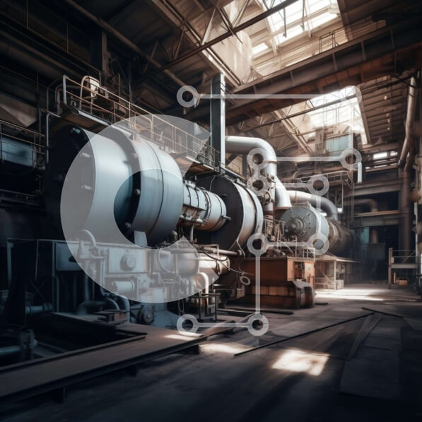 Intra Συλλεκτικό Ξύλινο Παζλ Plywood  4mm - Βιομηχανικό κτίριο με σωλήνες και λέβητες Σε Ξύλινο Κουτί - Διαστάσεις Puzzle: 10x10 cm – 25 κομμάτια