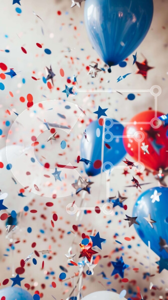 Intra Συλλεκτικό Ξύλινο Παζλ Plywood  4mm - Πολύχρωμα μπαλόνια και κομφετί διακόσμηση Σε Ξύλινο Κουτί - Διαστάσεις Puzzle: 10x10 cm – 25 κομμάτια