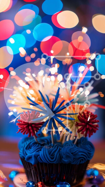 Intra Συλλεκτικό Ξύλινο Παζλ Plywood  4mm - Διακοσμητικό Cupcake με λουλούδια και βεγγαλικά Σε Ξύλινο Κουτί - Διαστάσεις: 10x10 cm – 25 κομμάτια