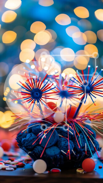 Intra Συλλεκτικό Ξύλινο Παζλ Plywood  4mm - Πολύχρωμα πυροτεχνήματα και επίδειξη κομφετί Σε Ξύλινο Κουτί - Διαστάσεις Puzzle: 10x10 cm – 25 κομμάτια