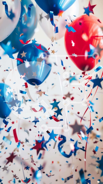 Intra Συλλεκτικό Ξύλινο Παζλ Plywood  4mm - Πατριωτική γιορτή με κόκκινες, λευκές και μπλε διακοσμήσεις Σε Ξύλινο Κουτί - Διαστάσεις: 10x10 cm – 25 κομμάτια