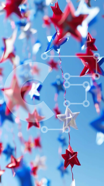 Intra Συλλεκτικό Ξύλινο Παζλ Plywood  4mm - Κόκκινα, λευκά και μπλε αστέρια Origami Σε Ξύλινο Κουτί - Διαστάσεις Puzzle: 10x10 cm – 25 κομμάτια