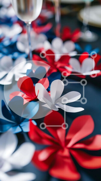 Intra Συλλεκτικό Ξύλινο Παζλ Plywood  4mm - Εορταστικό τραπέζι με χάρτινα λουλούδια και ποτήρια κρασιού Σε Ξύλινο Κουτί - Διαστάσεις Puzzle: 10x10 cm – 25 κομμάτια