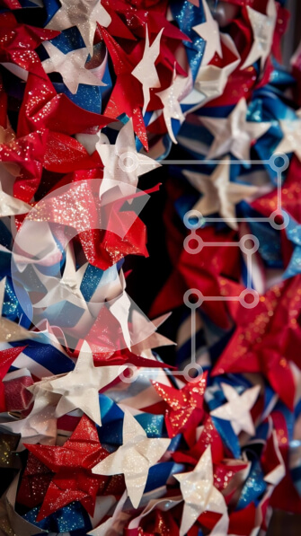 Intra Συλλεκτικό Ξύλινο Παζλ Plywood  4mm - Πολύχρωμο χάρτινο στεφάνι αστεριών Σε Ξύλινο Κουτί - Διαστάσεις Puzzle: 10x10 cm – 25 κομμάτια