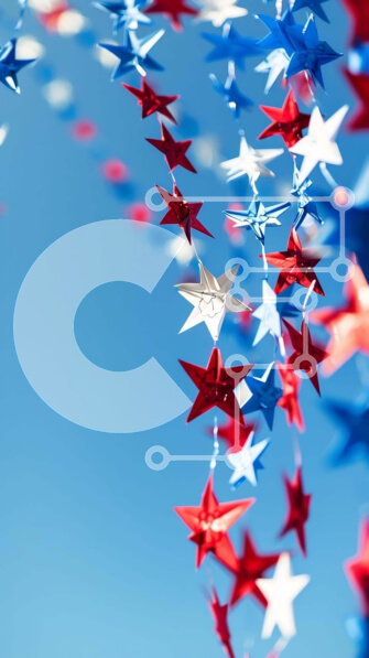 Intra Συλλεκτικό Ξύλινο Παζλ Plywood  4mm - Πατριωτικά αστέρια Origami σε σχήμα αμερικανικής σημαίας Σε Ξύλινο Κουτί - Διαστάσεις Puzzle: 10x10 cm – 25 κομμάτια