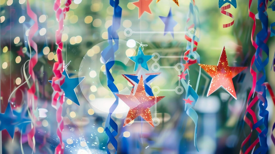 Intra Συλλεκτικό Ξύλινο Παζλ Plywood  4mm - Πολύχρωμη επίδειξη χάρτινων αστεριών και streamers Σε Ξύλινο Κουτί - Διαστάσεις Puzzle: 10x10 cm – 25 κομμάτια