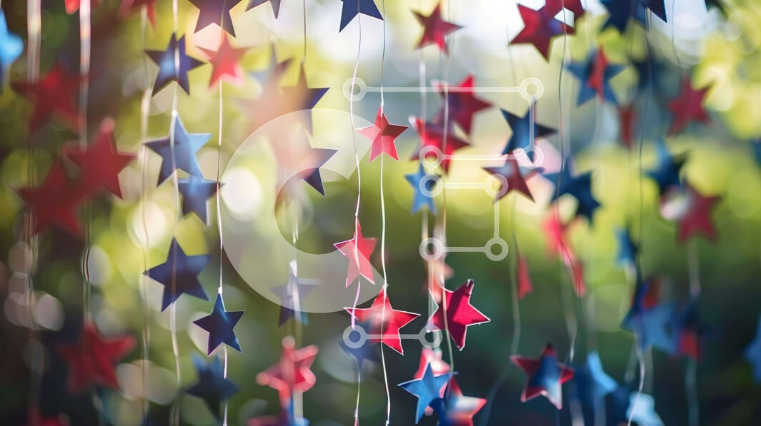 Intra Συλλεκτικό Ξύλινο Παζλ Plywood  4mm - Διακοσμήσεις αστεριών για την Ημέρα της Ανεξαρτησίας Σε Ξύλινο Κουτί - Διαστάσεις: 10x10 cm – 25 κομμάτια