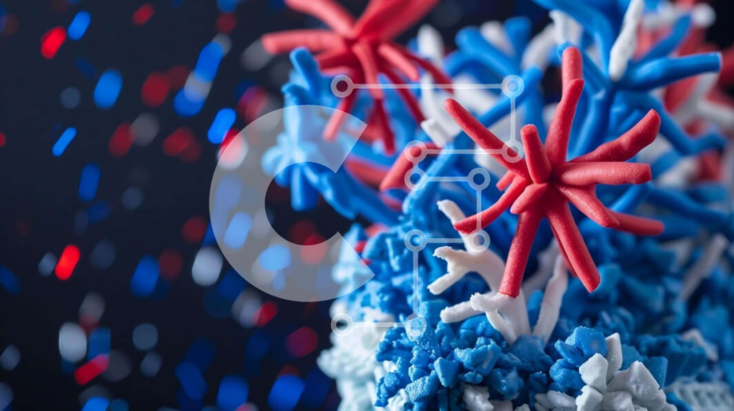 Σετ των 2 Intra Συλλεκτικό Ξύλινο Παζλ Plywood  4mm - Γιορτινή τούρτα με κόκκινα, λευκά και μπλε διακοσμητικά Σε Ξύλινο Κουτί - Διαστάσεις: 10x10 cm – 25 κομμάτια