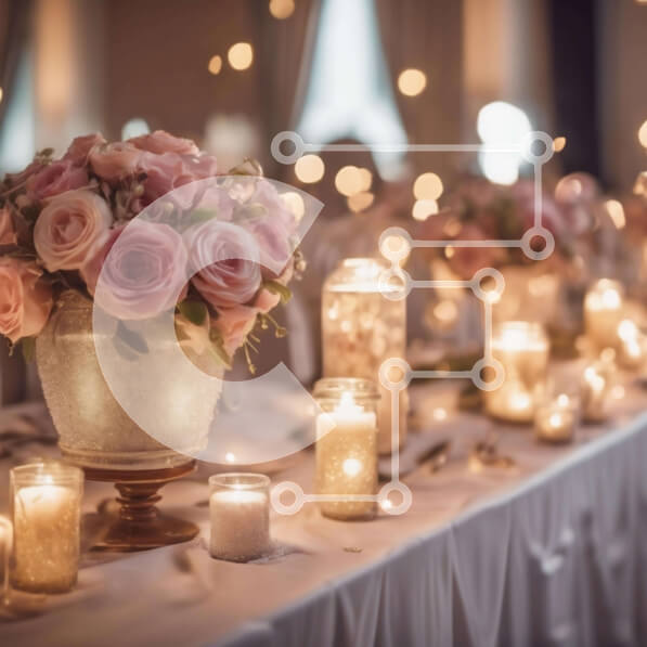 Σετ των 2 Intra Συλλεκτικό Ξύλινο Παζλ Plywood  4mm - Κομψή διακόσμηση τραπεζιού με ροζ τριαντάφυλλα και κεριά Σε Ξύλινο Κουτί - Διαστάσεις: 10x10 cm – 25 κομμάτια