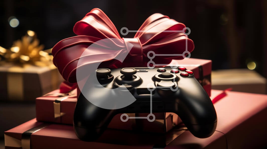 Intra Συλλεκτικό Ξύλινο Παζλ Plywood  4mm - Μαύρο χειριστήριο βιντεοπαιχνιδιών σε κουτιά δώρων Σε Ξύλινο Κουτί - Διαστάσεις: 10x10 cm – 25 κομμάτια