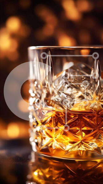 Intra Συλλεκτικό Ξύλινο Παζλ Plywood  4mm - Ποτήρι ουίσκι με παγάκια Σε Ξύλινο Κουτί - Διαστάσεις: 10x10 cm – 25 κομμάτια