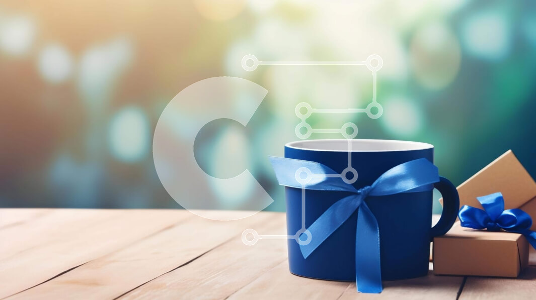 Intra Συλλεκτικό Ξύλινο Παζλ Plywood  4mm - Μπλε κούπα καφέ και κουτιά δώρου Σε Ξύλινο Κουτί - Διαστάσεις: 10x10 cm – 25 κομμάτια