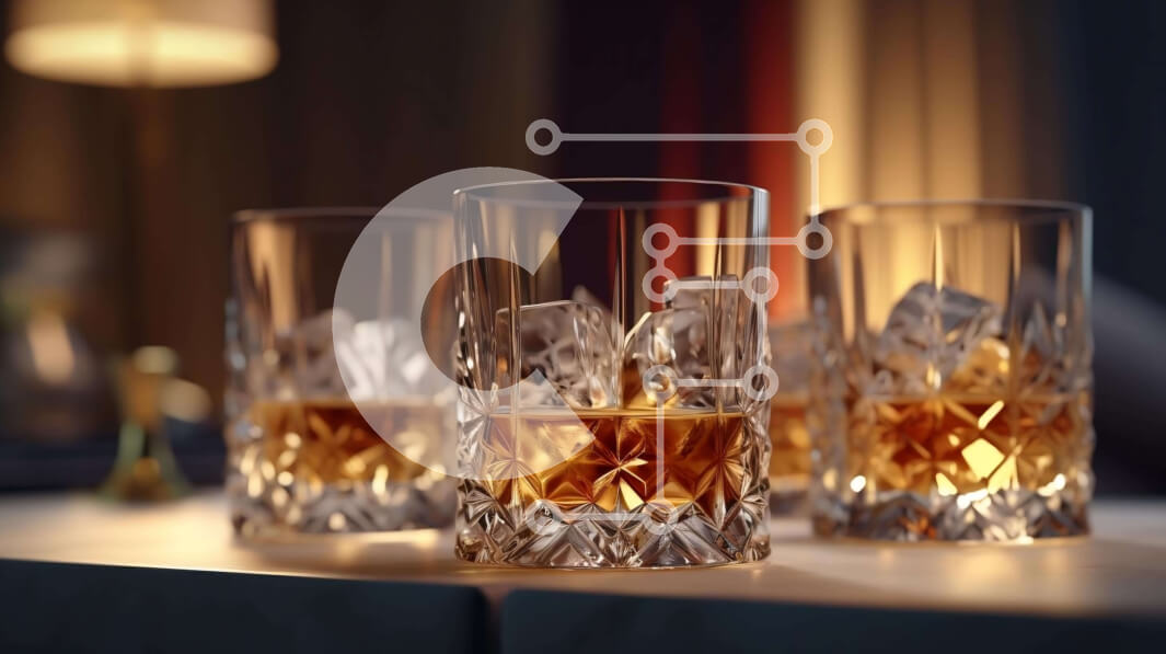 Σετ των 2 Intra Συλλεκτικό Ξύλινο Παζλ Plywood  4mm - Τέσσερα ποτήρια ουίσκι με παγάκια Σε Ξύλινο Κουτί - Διαστάσεις: 10x10 cm – 25 κομμάτια