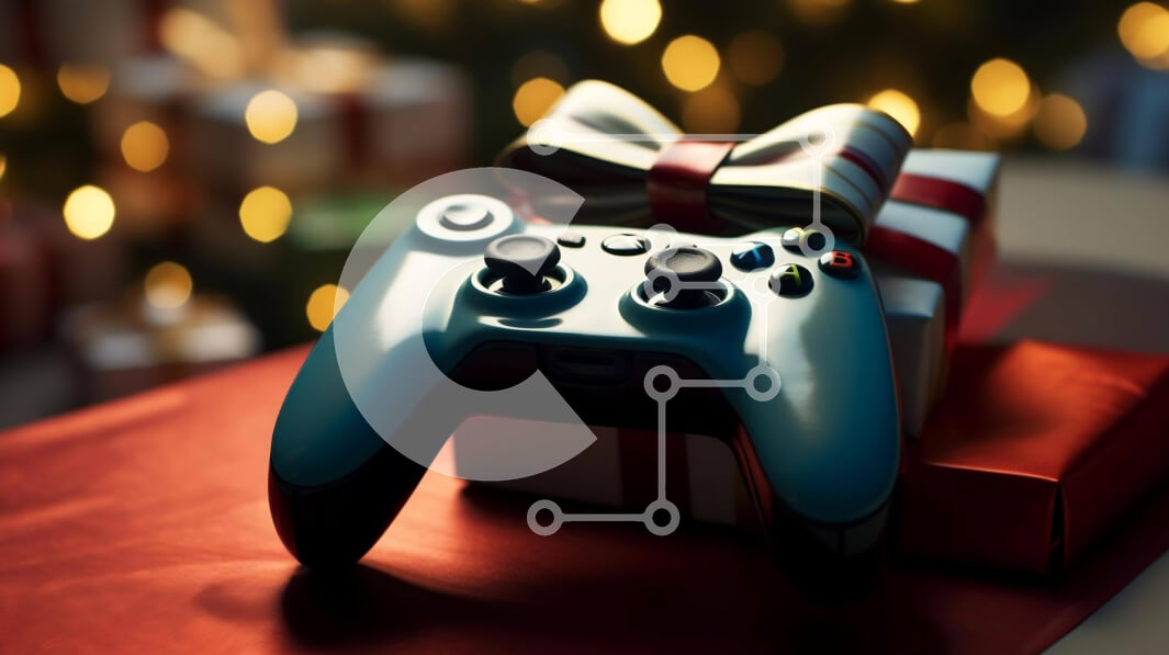 Intra Συλλεκτικό Ξύλινο Παζλ Plywood  4mm - Μπλε χειριστήριο Xbox σε κουτιά δώρων Σε Ξύλινο Κουτί - Διαστάσεις: 10x10 cm – 25 κομμάτια