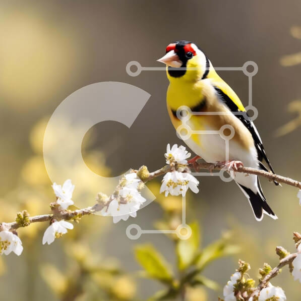 Intra Συλλεκτικό Ξύλινο Παζλ Plywood  4mm - Κίτρινο και μαύρο πουλί σκαρφαλωμένο σε κλαδί βελανιδιάς Σε Ξύλινο Κουτί - Διαστάσεις: 10x10 cm – 25 κομμάτια