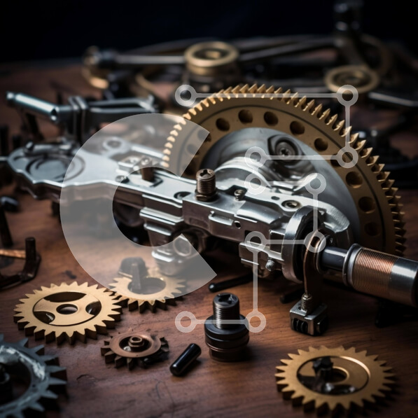 Intra Συλλεκτικό Ξύλινο Παζλ Plywood  4mm - Ποικιλία γραναζιών, βιδών και μεταλλικών εξαρτημάτων Σε Ξύλινο Κουτί - Διαστάσεις Puzzle: 10x10 cm – 25 κομμάτια