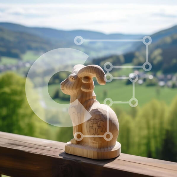 Intra Συλλεκτικό Ξύλινο Παζλ Plywood  4mm - Ξύλινο άγαλμα κριαριού Σε Ξύλινο Κουτί - Διαστάσεις Puzzle: 10x10 cm – 25 κομμάτια