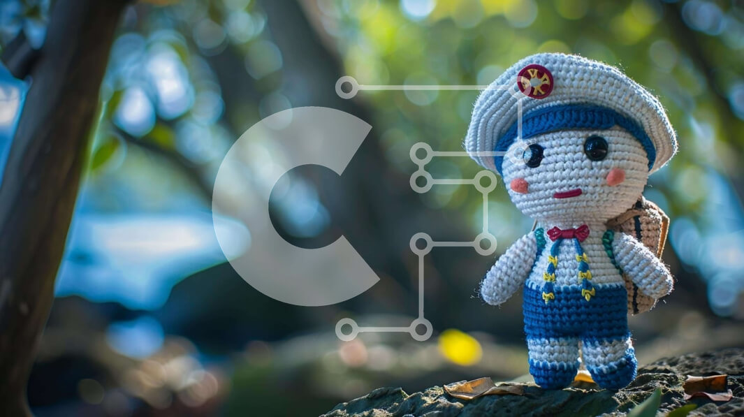 Intra Συλλεκτικό Ξύλινο Παζλ Plywood  4mm - Χειροποίητο κροσέ κούκλα σε φυσικό περιβάλλον Σε Ξύλινο Κουτί - Διαστάσεις Puzzle: 10x10 cm – 25 κομμάτια