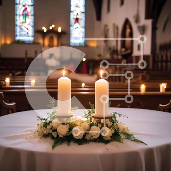 Intra Συλλεκτικό Ξύλινο Παζλ Plywood  4mm - Κεριά και κηροπήγια στην κενή εκκλησία Σε Ξύλινο Κουτί - Διαστάσεις Puzzle: 10x10 cm – 25 κομμάτια