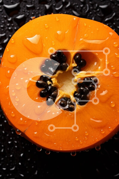 Σετ των 2 Intra Συλλεκτικό Ξύλινο Παζλ Plywood  4mm - Φρεσκοκομμένα φρούτα Παναμά με σταγονίδια νερού σε μαύρο φόντο Σε Ξύλινο Κουτί - Διαστάσεις: 10x10 cm – 25 κομμάτια