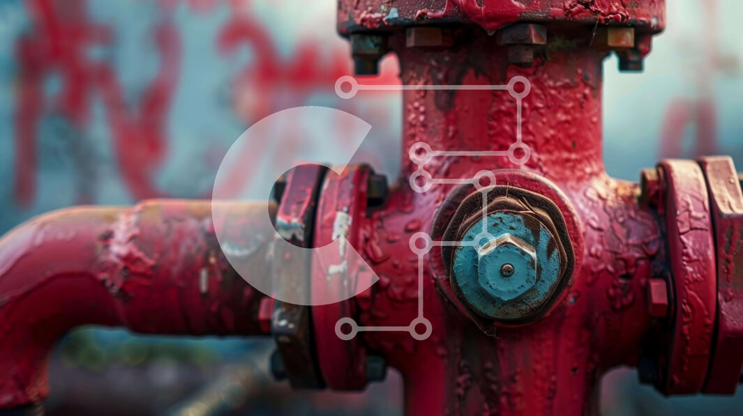 Intra Συλλεκτικό Ξύλινο Παζλ Plywood  4mm - Red Fire Hydrant Κοντά σε τοίχους καλυμμένους με γκράφιτι Σε Ξύλινο Κουτί - Διαστάσεις Puzzle: 10x10 cm – 25 κομμάτια