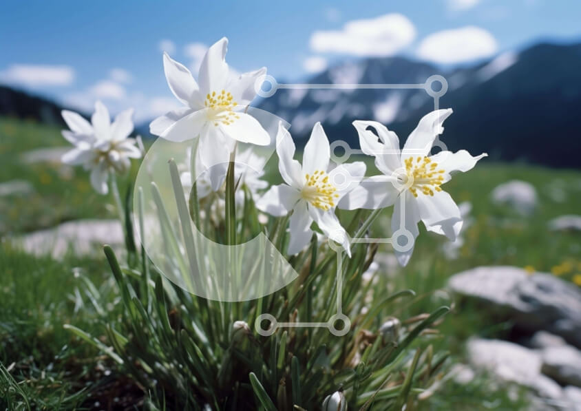 Intra Συλλεκτικό Ξύλινο Παζλ Plywood  4mm - Λευκά λουλούδια σε ένα χορταριασμένο χωράφι Σε Ξύλινο Κουτί - Διαστάσεις: 10x10 cm – 25 κομμάτια