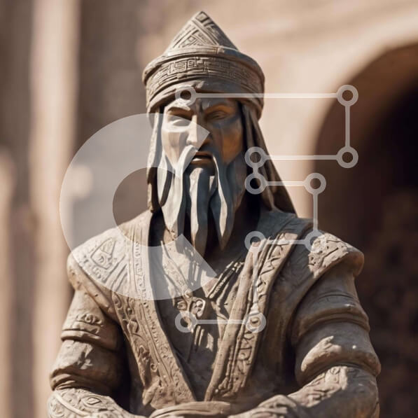 Intra Συλλεκτικό Ξύλινο Παζλ Plywood  4mm - Άγαλμα του αρχαίου άνδρα με μακριά μαλλιά και γένια Σε Ξύλινο Κουτί - Διαστάσεις Puzzle: 10x10 cm – 25 κομμάτια